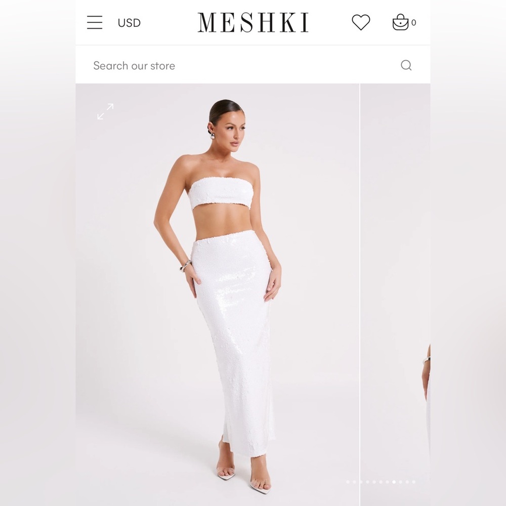 MESHKI Sequin Bandeau and Maxi Skirt Set